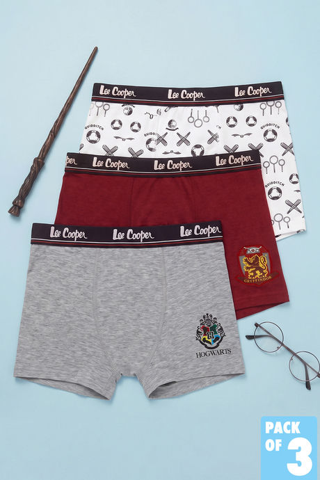 Buy Lee Cooper Boys Harry Potter Trunks (Pack of 3) - Multicolor
